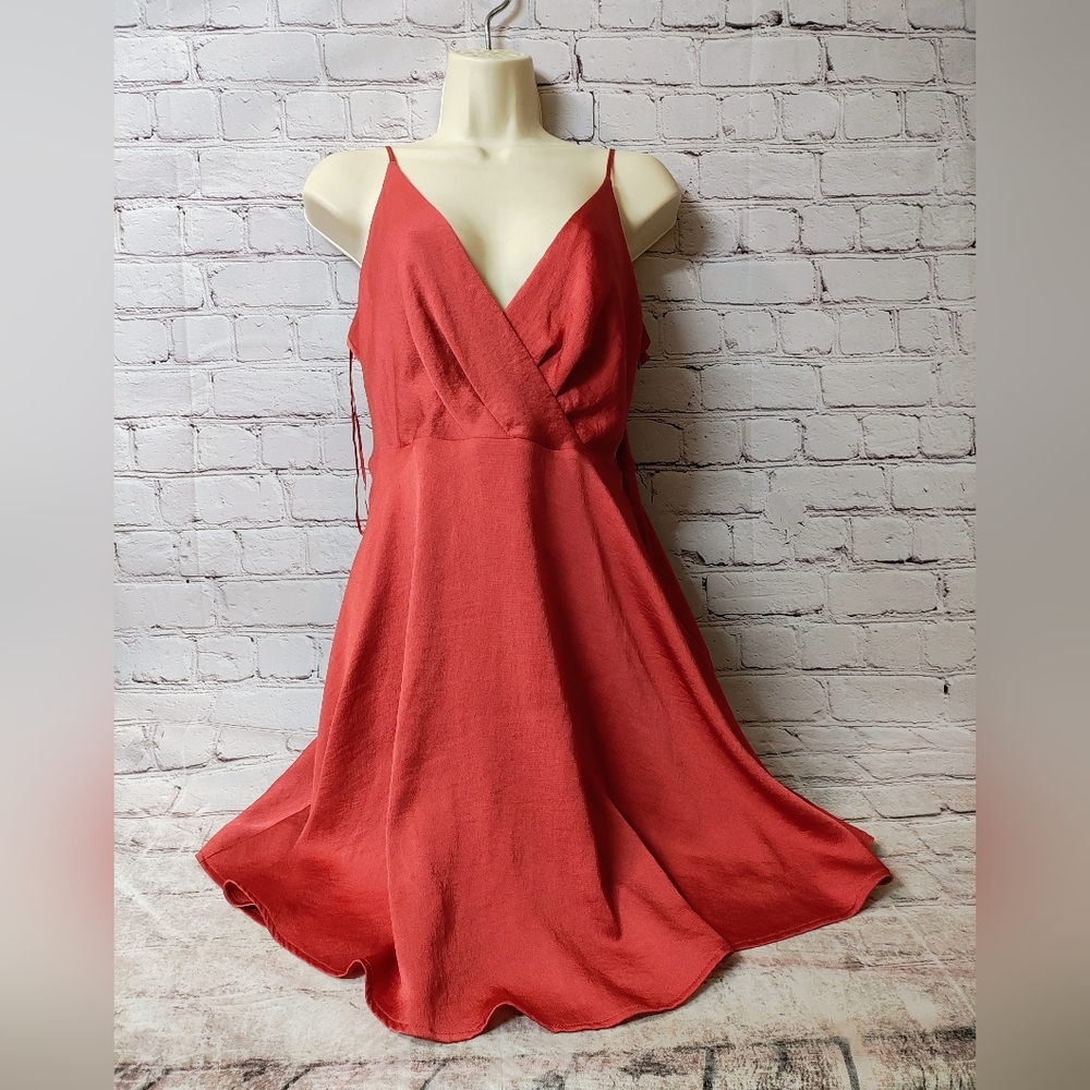 Express Y2K Cami Halter Babydoll Dress Medium Polyester Romantic Fairy